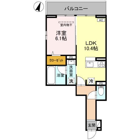 D-SERENO緑町(1LDK/3階)の間取り写真