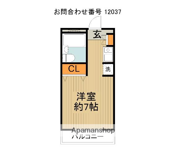 ドミトリー三笠(ワンルーム/2階)の間取り写真