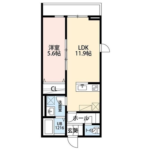 LA LIBELLULE 二本榎(1LDK/1階)の間取り写真