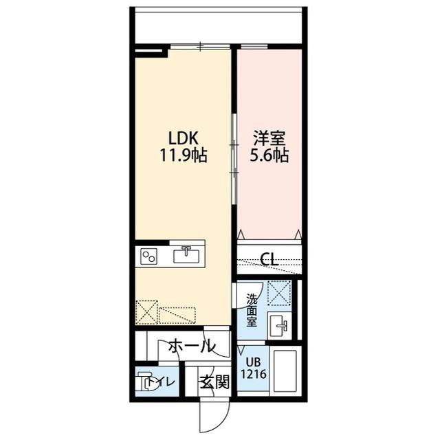 LA LIBELLULE 二本榎(1LDK/1階)の間取り写真