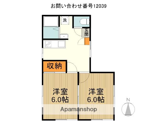 レジデンス所沢(2K/1階)の間取り写真