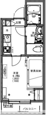 KEIAI RESIDENCE 西所沢(1K/1階)の間取り写真