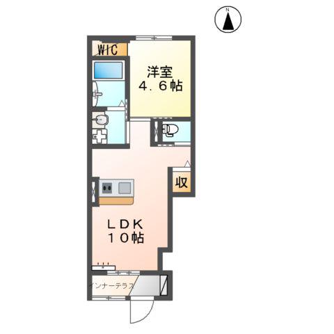 オアシス久米(1LDK/1階)の間取り写真