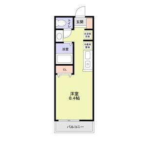 西武池袋・豊島線 所沢駅 徒歩11分 2階建 新築(ワンルーム/1階)の間取り写真