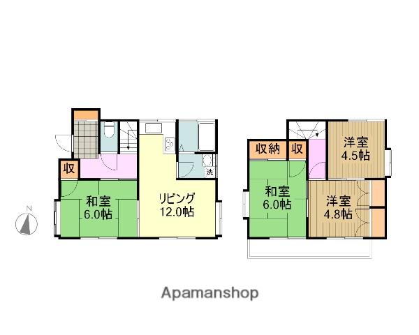 西武池袋・豊島線 小手指駅 徒歩15分 2階建 築42年(4DK)の間取り写真