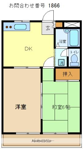 リバーサイドマンション(2DK/2階)の間取り写真