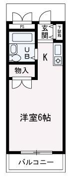 プランドール(ワンルーム/3階)の間取り写真