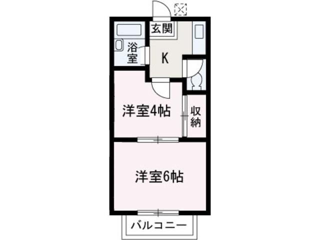 ジュネス朝霞台(2K/2階)の間取り写真
