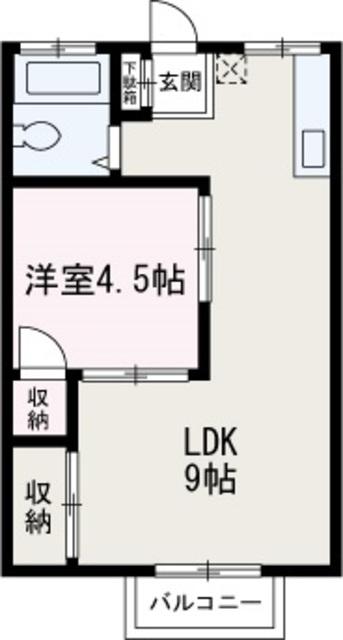 並木コーポ(1LDK/1階)の間取り写真
