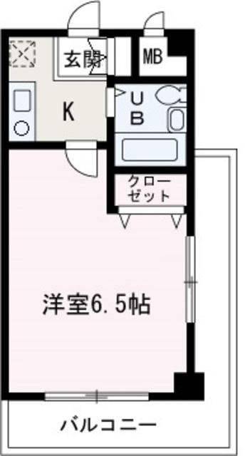 シャイニングKー2(1K/2階)の間取り写真