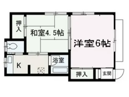 東武鉄道東上線 成増駅 徒歩17分 2階建 築40年(2K)の間取り写真