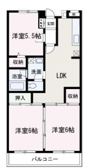 プレミール(3DK/2階)の間取り写真
