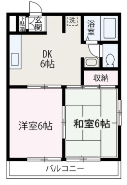 ロキシーエクセレントアロー(2DK/2階)の間取り写真