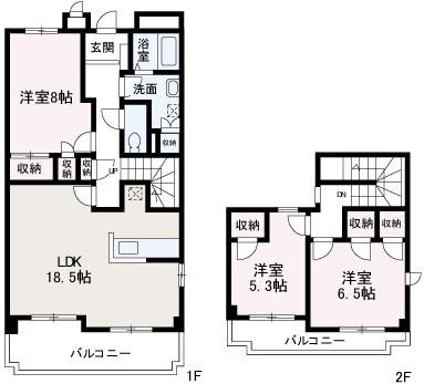 ヒルトップ朝霞台(3LDK/5階)の間取り写真