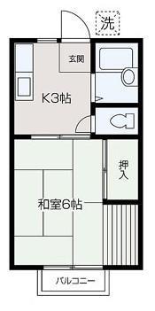 カノープスハウス(1K/2階)の間取り写真