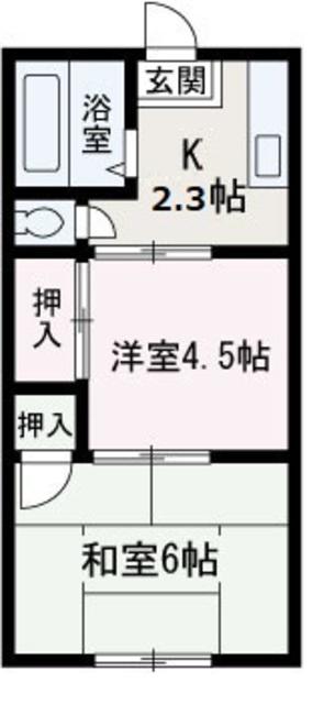 飯倉荘(2K/2階)の間取り写真