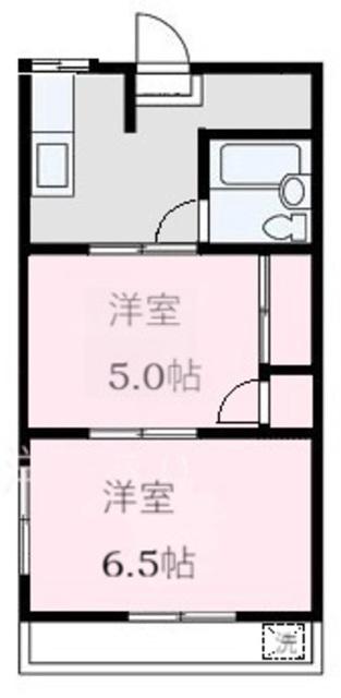 宝栄ハイツ(2K/2階)の間取り写真