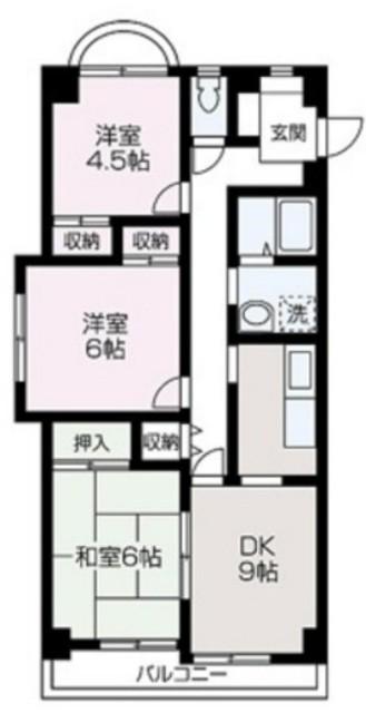 ラ・ヴィール三原 3階階 間取り