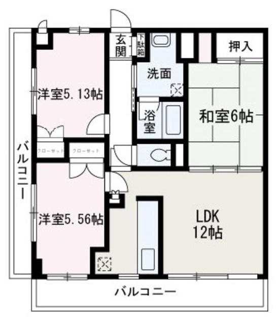 ブエナビスタ(3LDK/10階)の間取り写真