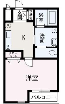 プラティーク(1K/2階)の間取り写真