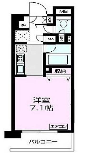 ロートホルン(ワンルーム/3階)の間取り写真