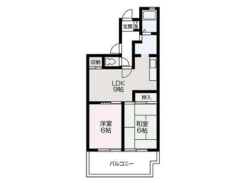 ビラクレール(2DK/1階)の間取り写真