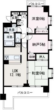 ラフレシール(2SLDK/5階)の間取り写真