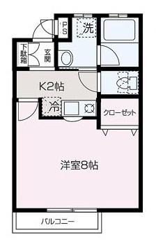 東武鉄道東上線 朝霞台駅 徒歩13分 2階建 築27年(1K/2階)の間取り写真