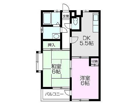 サンプリズム(2K/2階)の間取り写真