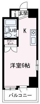 スペースクラフト21(1K/6階)の間取り写真