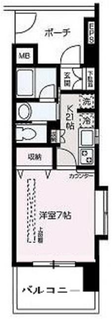 エスポワール(1K/2階)の間取り写真