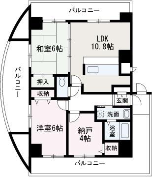 K・ステージ(2SLDK/8階)の間取り写真
