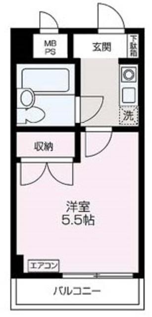 パレドール朝霞204(1K/2階)の間取り写真