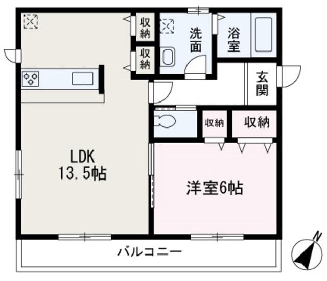 フローラ(1LDK/2階)の間取り写真