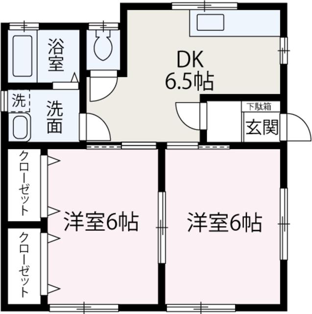 東武鉄道東上線 朝霞駅 徒歩7分 1階建 築18年(2DK)の間取り写真
