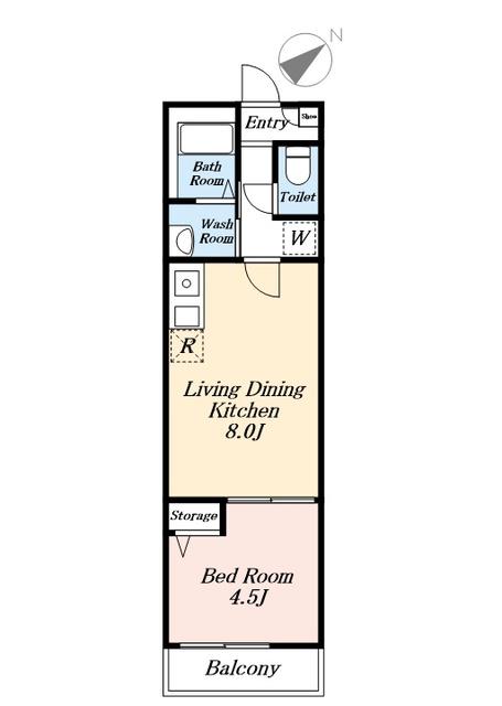 PALMIER(1LDK/2階)の間取り写真