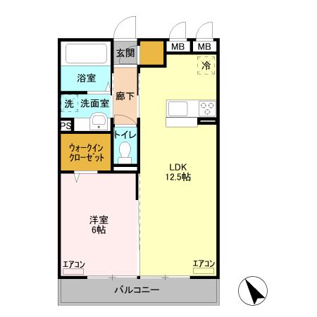 ラ・フォンテ(1LDK/3階)の間取り写真