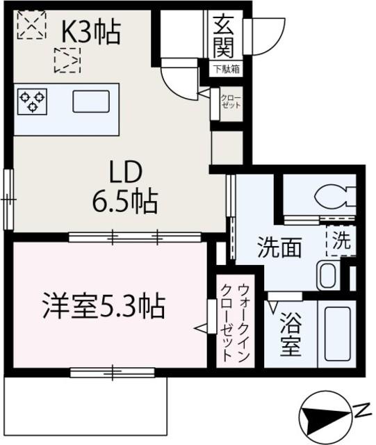 VIーLABIERE(1LDK/1階)の間取り写真