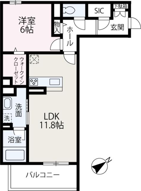 浜崎2丁目マンション(1LDK/1階)の間取り写真