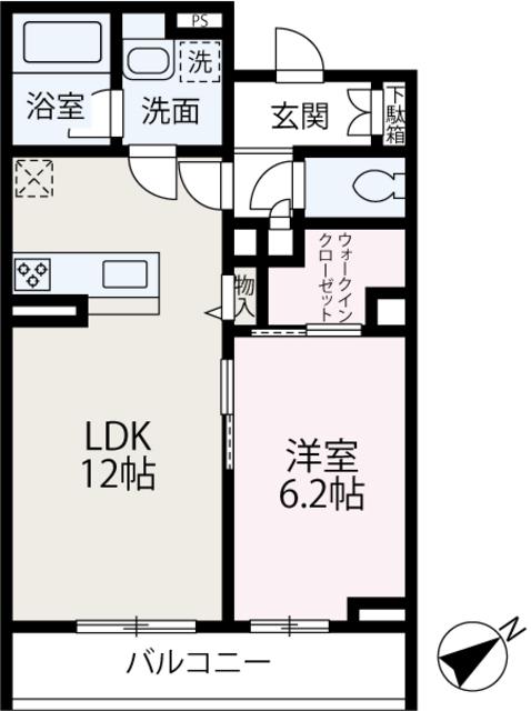 浜崎2丁目マンション(1LDK/1階)の間取り写真