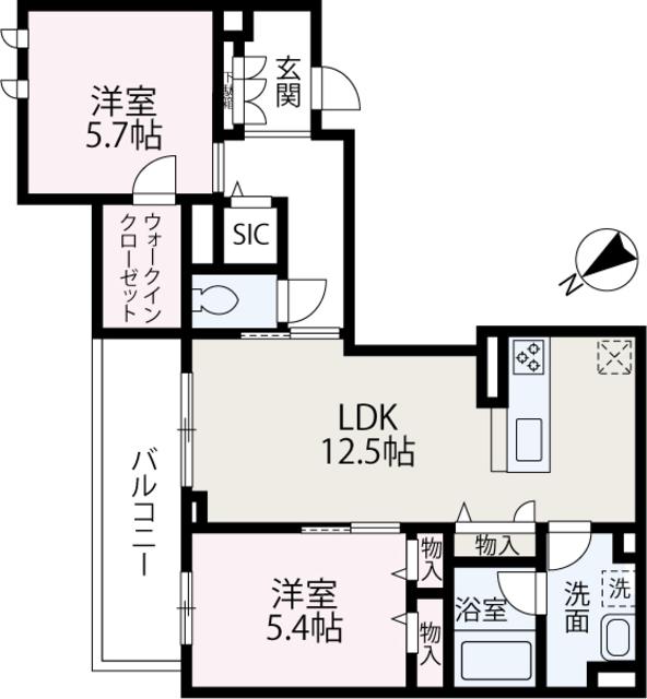 浜崎2丁目マンション(2LDK/2階)の間取り写真