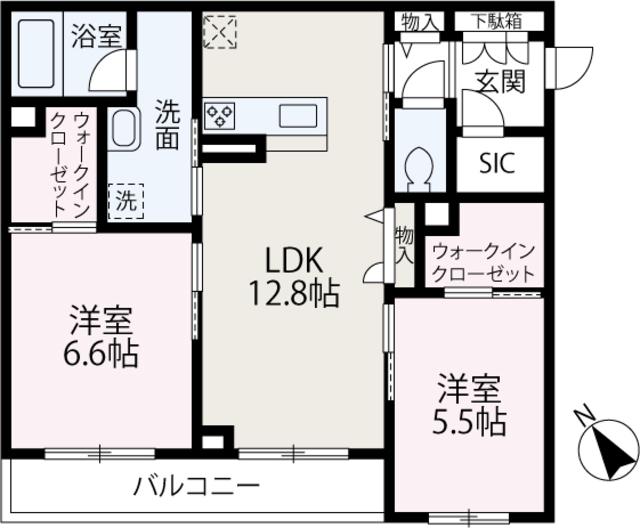 浜崎2丁目マンション(2LDK/2階)の間取り写真