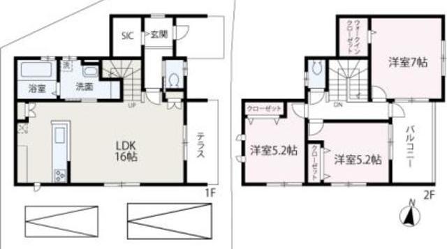 東武鉄道東上線 朝霞台駅 徒歩14分 2階建 新築(3LDK)の間取り写真