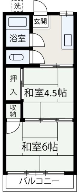 栄ハイツ(2K/2階)の間取り写真