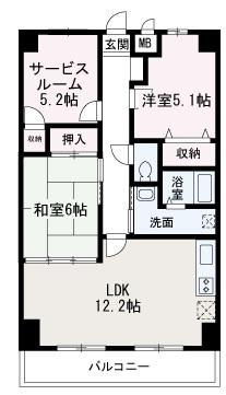 ディアシティー和光(2SLDK/5階)の間取り写真