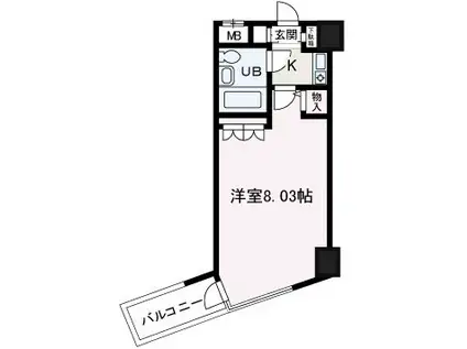 VOX-H3(ワンルーム/4階)の間取り写真