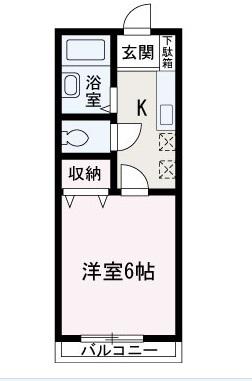 ディアコート(1K/1階)の間取り写真