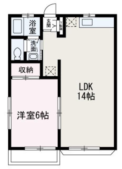 オークヒルズ(1LDK/2階)の間取り写真