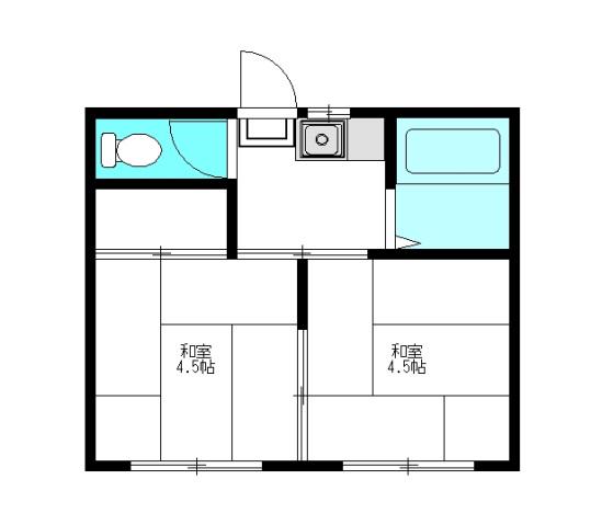 サンハイツ(2K/2階)の間取り写真