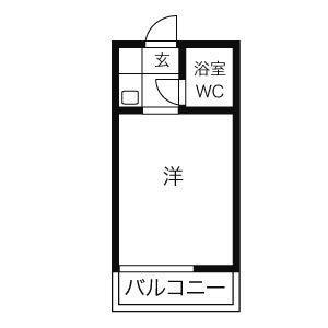 リバティーライフ志木(1K/2階)の間取り写真
